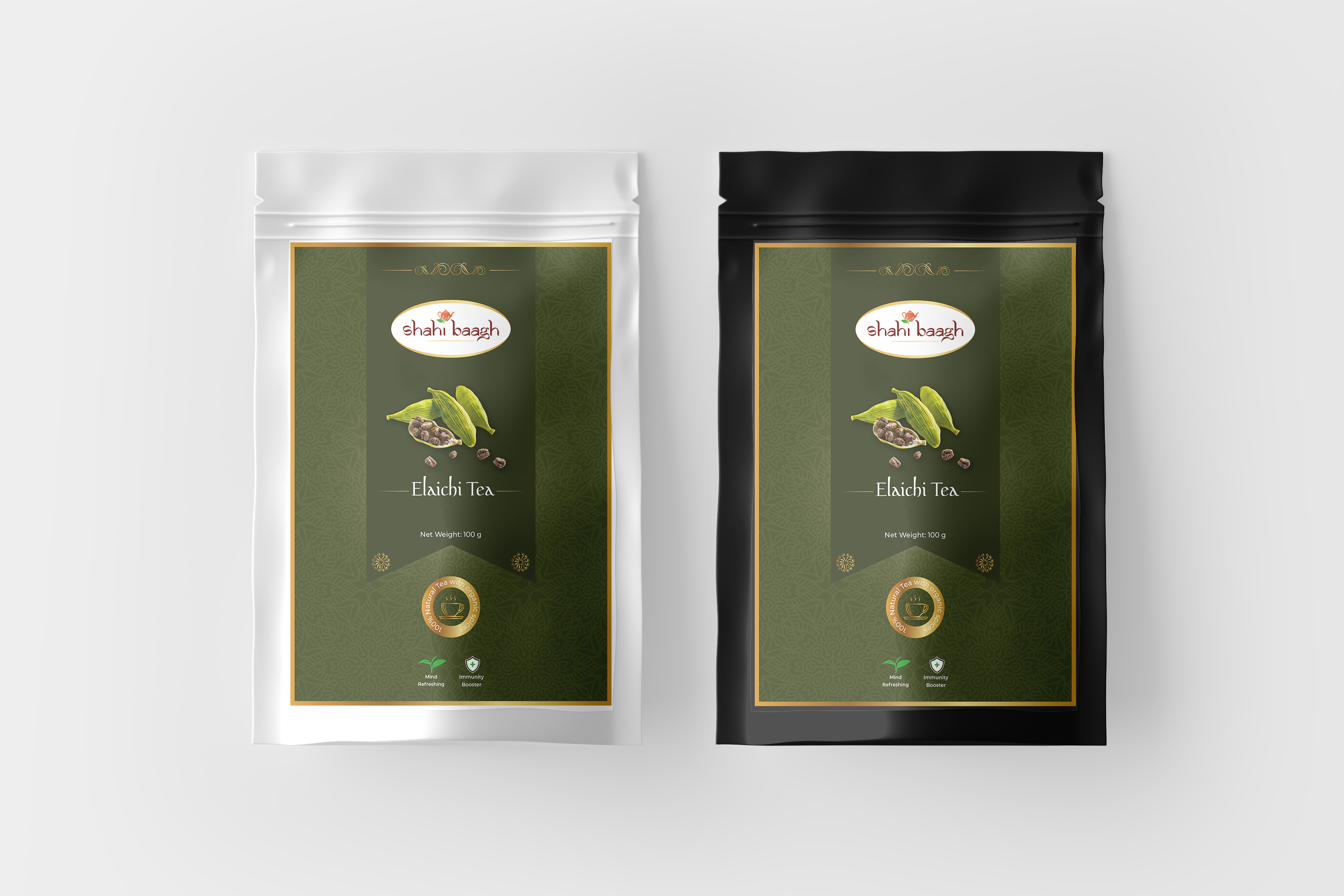 Shahi Baagh Elaichi Tea Pouch Mockup